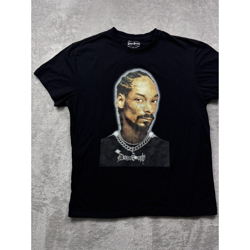 Dogg Supply by Snoop Dogg Men's Black Graphic T-Shirt Large L/G Short Sleeve